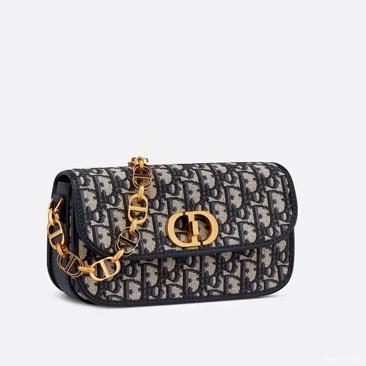Cheap Dior Bag Montaigne Dior Motif 30 Avenue Bag Blue Canvas Oblique 0508